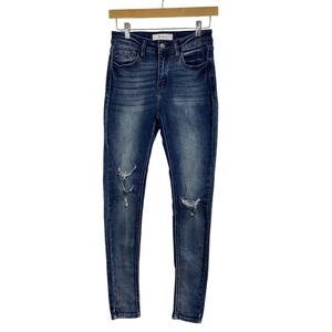 Kancan Signature Ripped Distressed Skinny Jeans Dark Wash Denim‎ Size 26